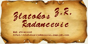 Zlatokos Radančević vizit kartica